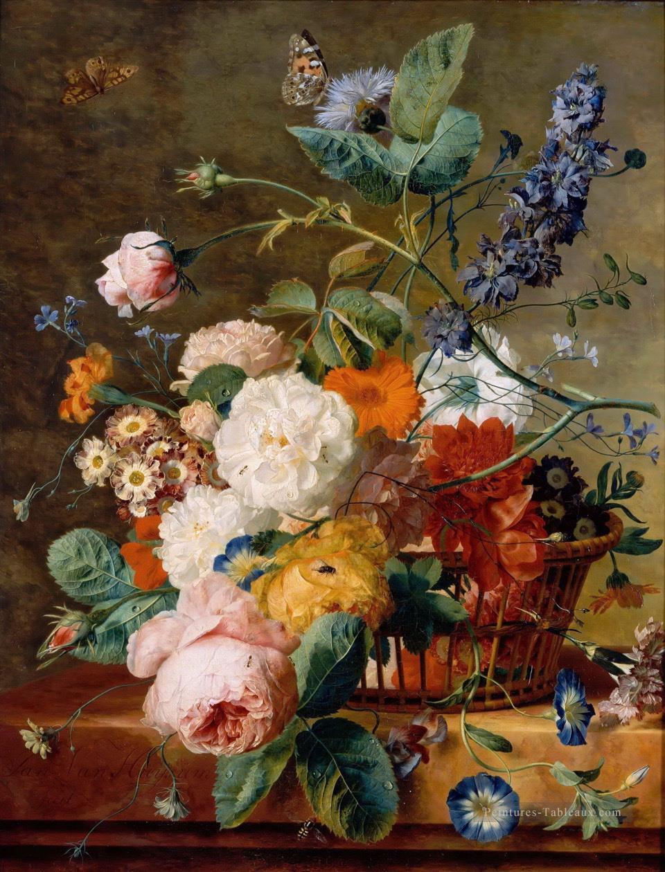 matin gloire Flores Butterlies Jan van Huysum fleurs classiques Peintures à l'huile